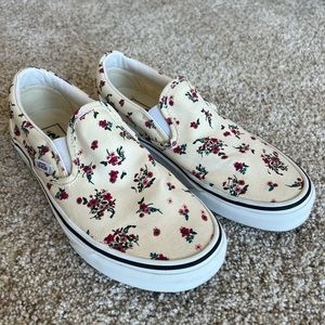 Floral Slip On Vans Size 6.5
